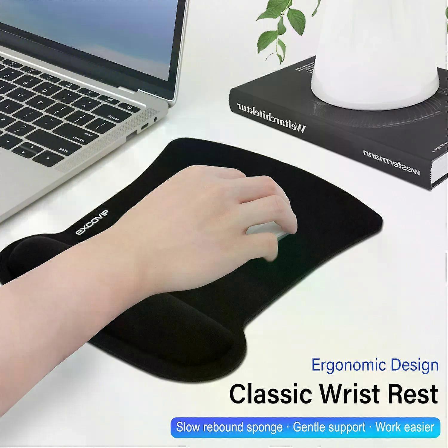 Memory Foam Mouse Pad with Wrist Support Rest Ergonomic Comfortable Mousepad Non-Slip Rubber Base for Office Home Computer