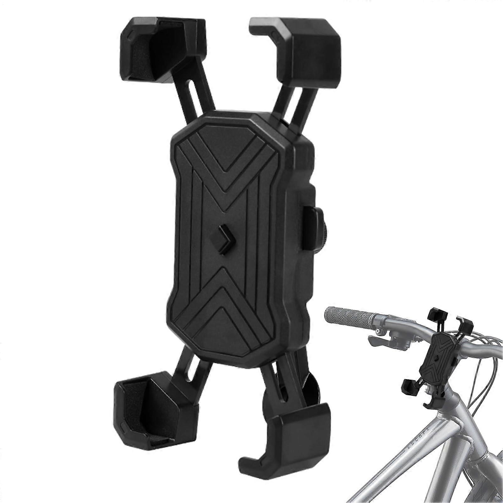 Motorcycle Mobile Phone Holder with Rotating Grip, Non-Slip Design, Reserved Buttons, Charging Port for Motorcycles and Scooters