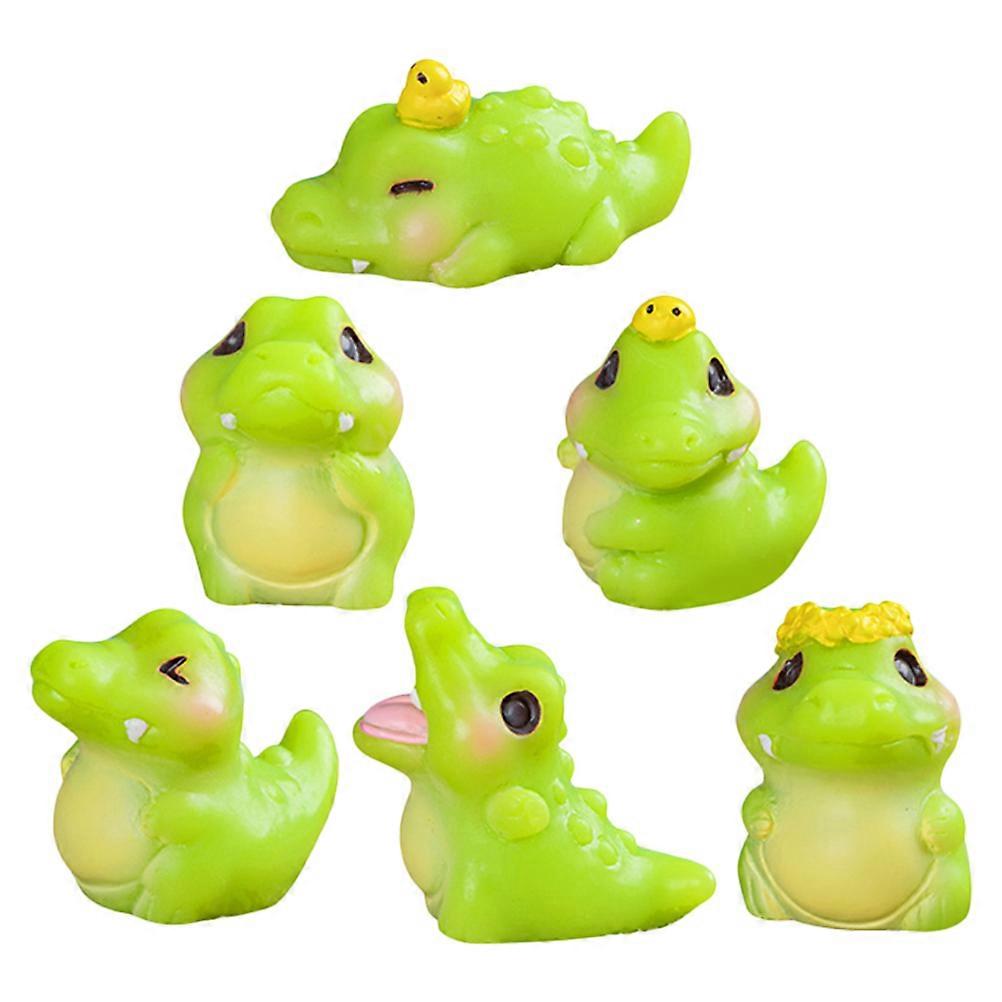 Cartoon Bubble Shape Mini Resin Figures Green 3.00X2.00X2.00CM Microlandscape Enhancement For Office Decorations 6Pcs