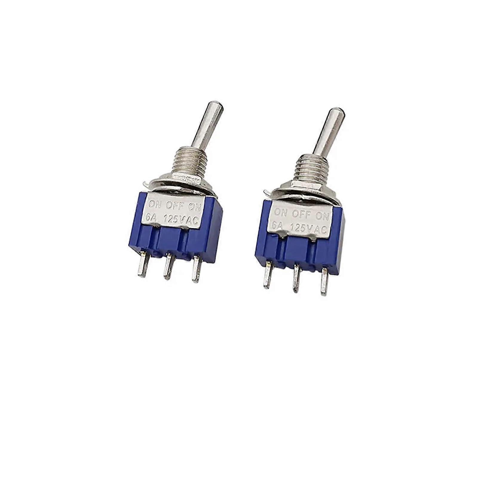 Blue MTS103 3 Pin Toggle Switch 6A 125V AC Rocker Toggle Switches ONOFFON(One Size) Ref: 6009