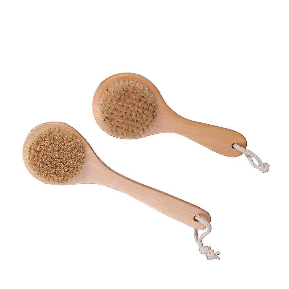 Long Handle Bathing Brush Set Soft Bristles Comfortable Massage Exfoliation Shower Brush for Back Cleaning Family Travel Use