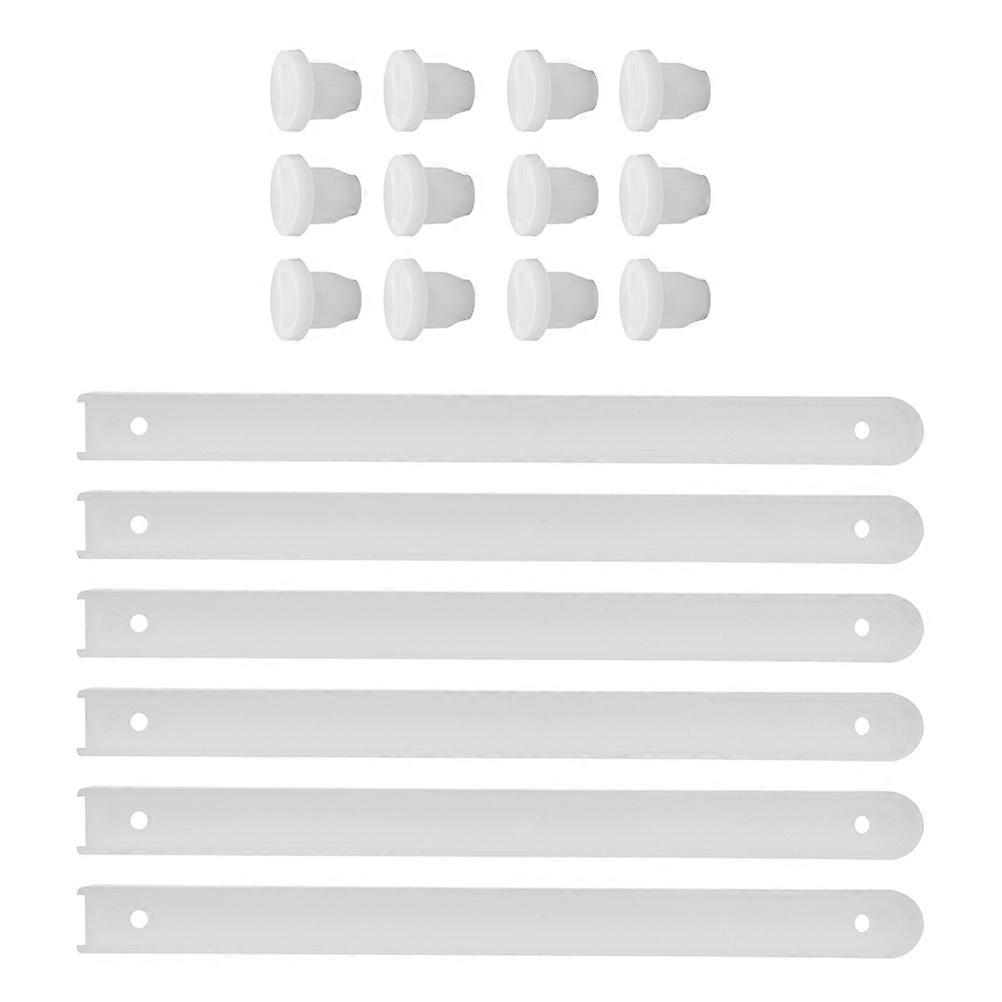 Plastic Drawer Slides Strong Load Bearing Capacity Cabinet Repair White Rectangular 3 Sets