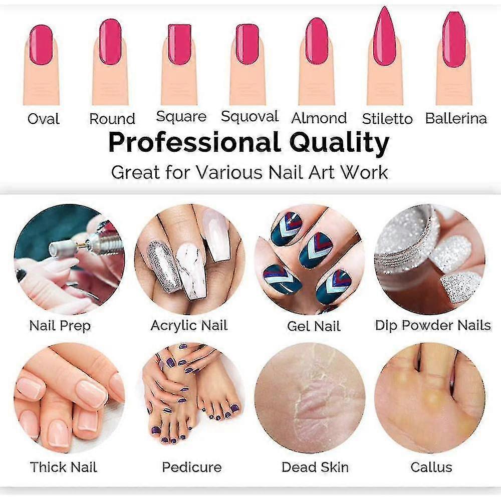 Nail Drill Bit Set for Acrylic Nails with Tungsten Carbide Bits