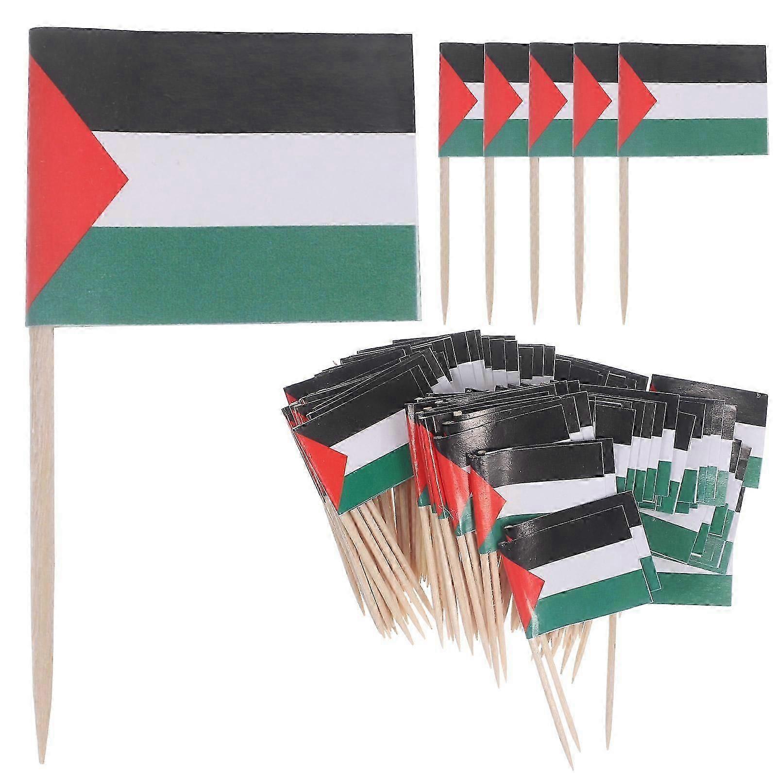 2025 Latest Model Palestine Flag 100Pcs Palestine Toothpick Flags Mini
