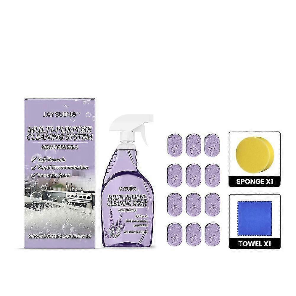 2sets Nettoyant Spray Cuisine Efficace Robuste Tout Usage Multifonctionnel Nettoyants à bulles Nettoyants Mousse pour Taches Saleté Têtu 200ml