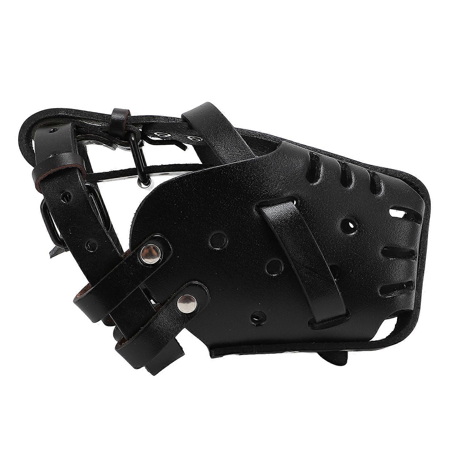 Dog Muzzle Adjustable Fit Comfortable Faux Leather Basket Muzzle for Anti Barking Anti Chewing