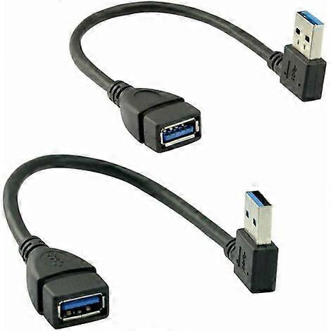 SuperSpeed USB 3.0 Samec Samec Prodlužovací Datový Kabel Vlevo A Vpravo Úhel 2ks