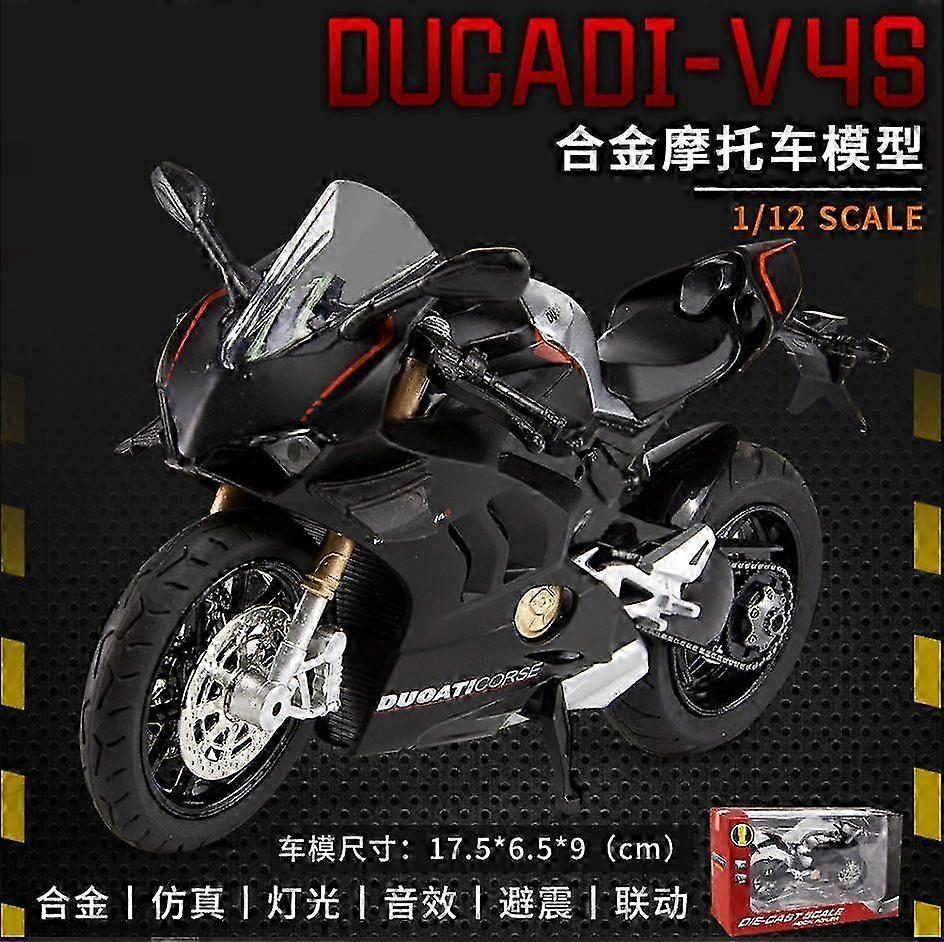 M12-1 Boxed H2r Motorcycle Simulation Sound and Light Power Control Alloy Car Model Toy for Kids