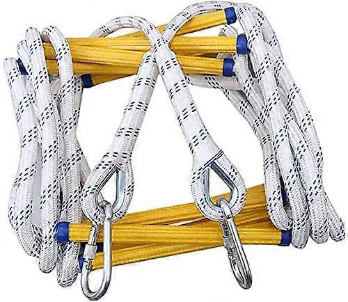 Fire Escape Ladder 15M, Safety Rope Ladder for Windows and Balconies, Quick Deployment with Carabiners, Durable Design