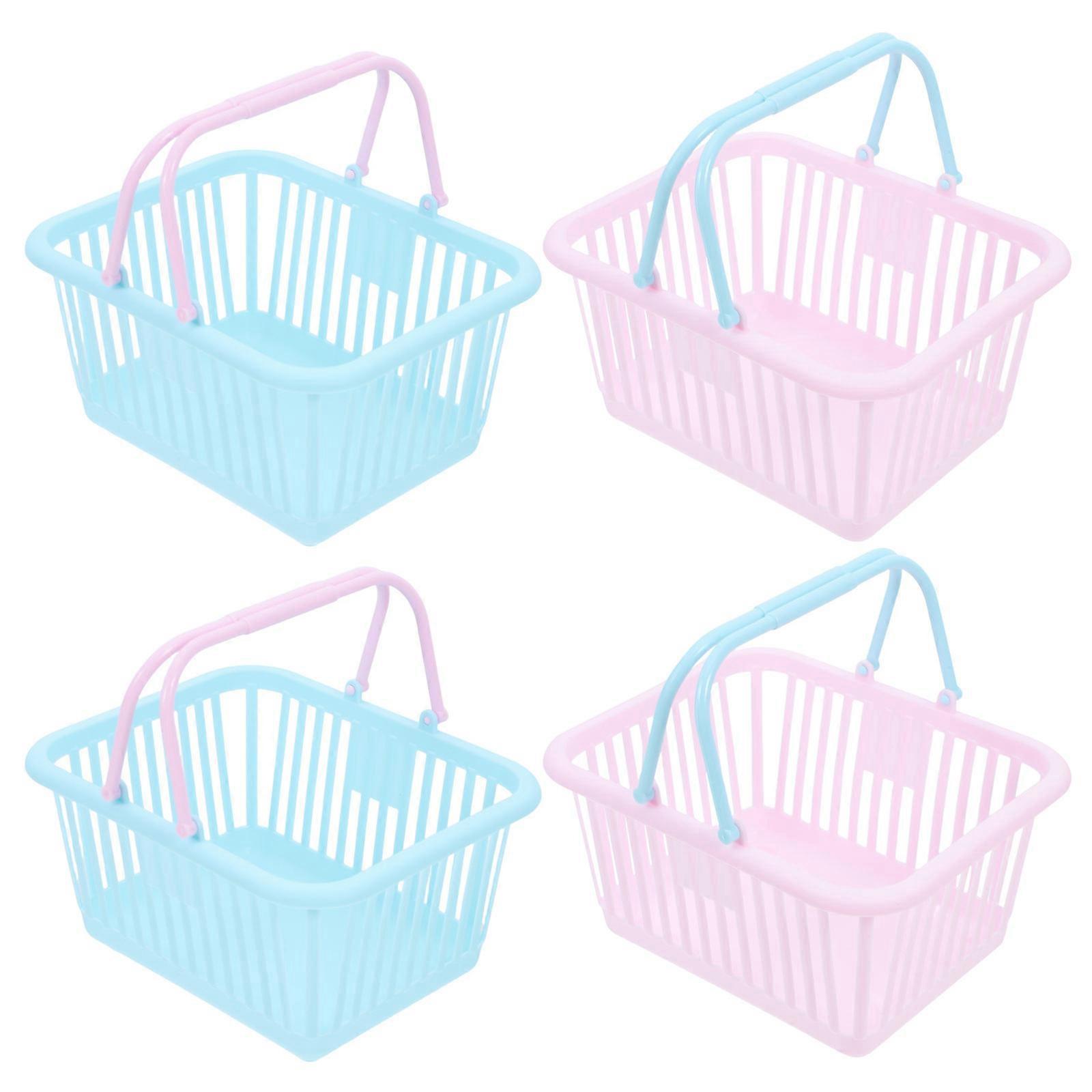 Here's a polished product description for your **4pcs Mini Plastic Storage Baskets With Handles**:
**4 Pack Mini Plastic Storage Baskets with