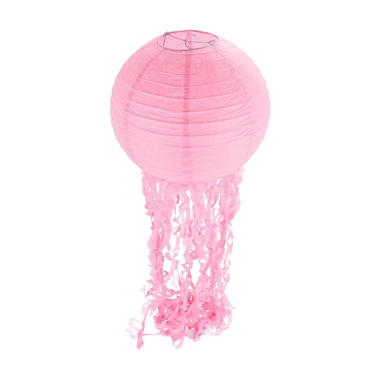 Lightweight Jellyfish Paper Lanterns for Hanging Party Decorations, Durable Photo Props, Versatile Indoor Outdoor Use, Pink, Ideal for Festivals and