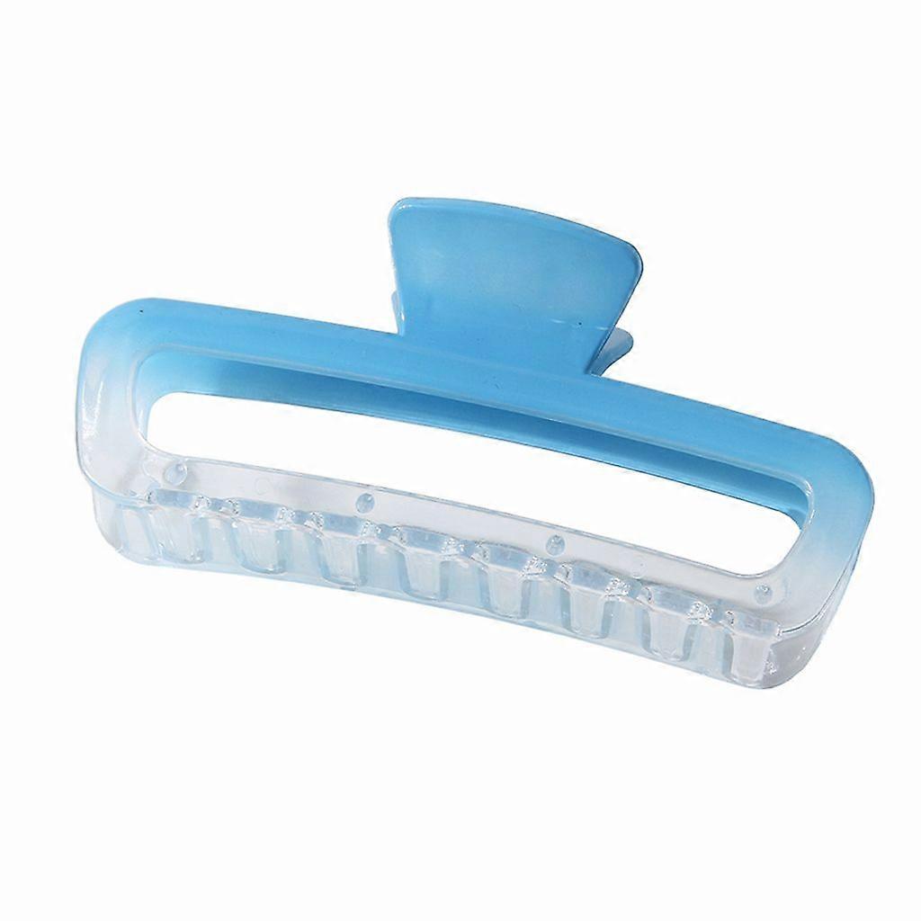 Blue gradient hollow rectangular hairpin, non-slip teeth, large, for parties