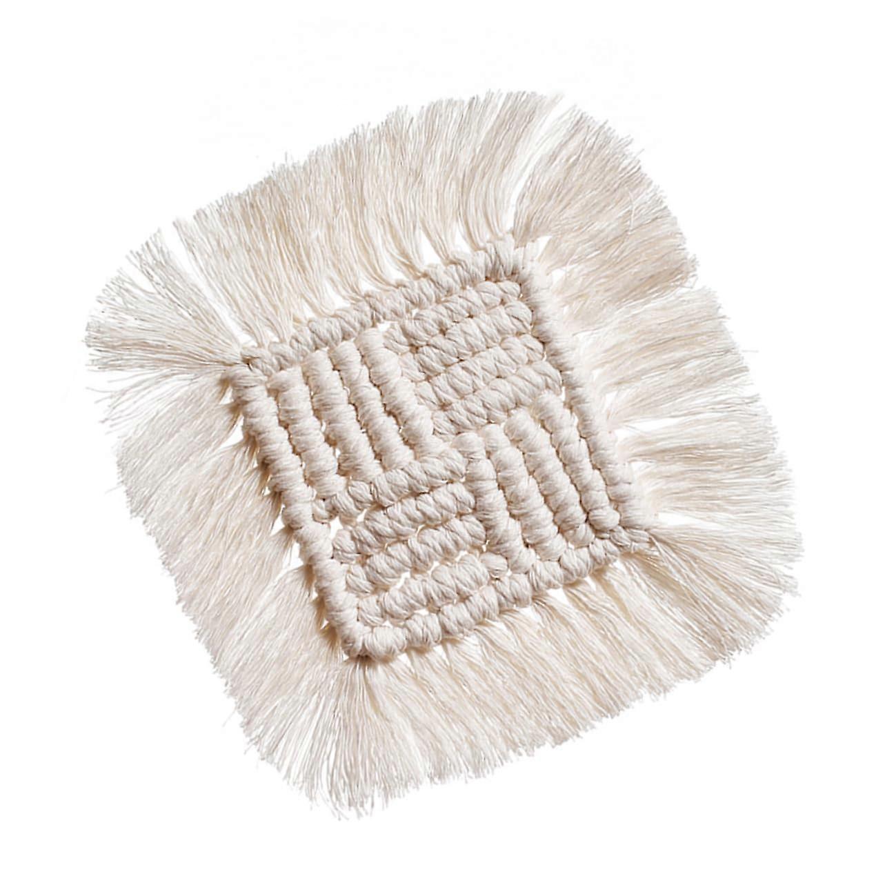 modern white decorative woven cotton decorations, placemats, drink coasters