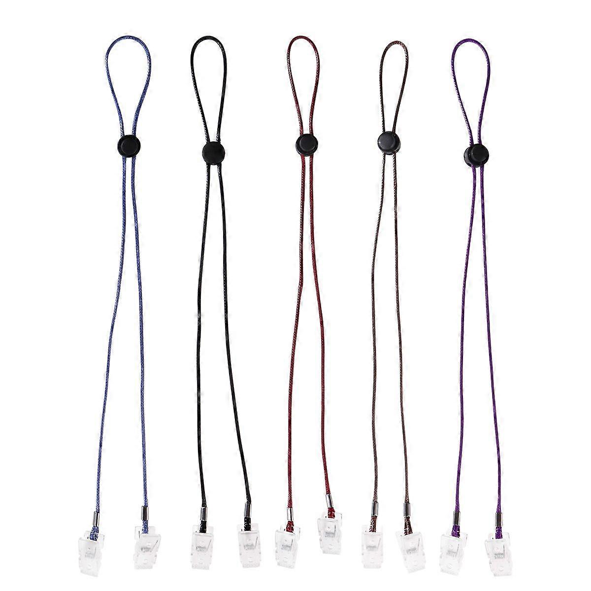 BESTONZON 5 قطع منديل كليب منديل مريلة سلسلة مرنة الحبل حامل منديل