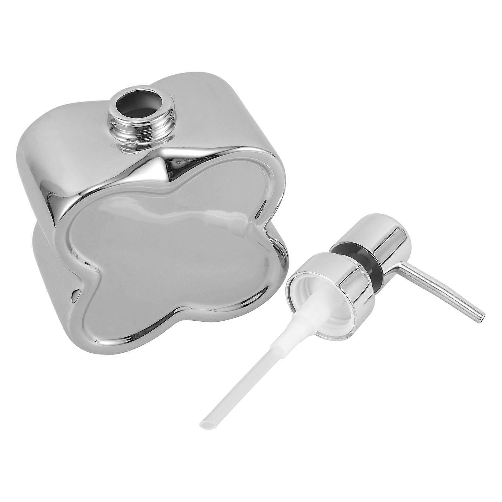 Dávkovače kúpeľňových mliek Keramický dávkovač mydla Strieborná krátka fľaša Jednoduchý a elegantný štýl Plniteľný skladovací šampón 1 sada