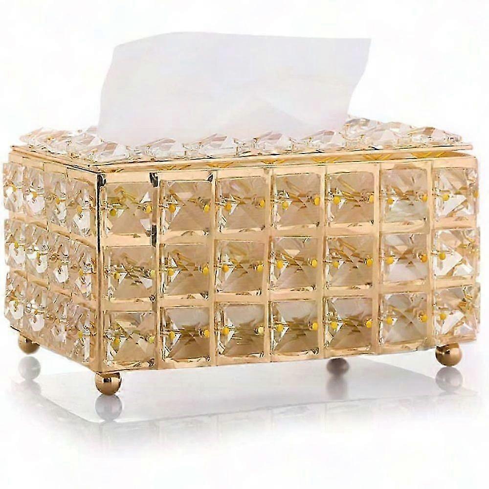 Elegant Crystal Vanity Organizer with Intricate Embellishments for Desk