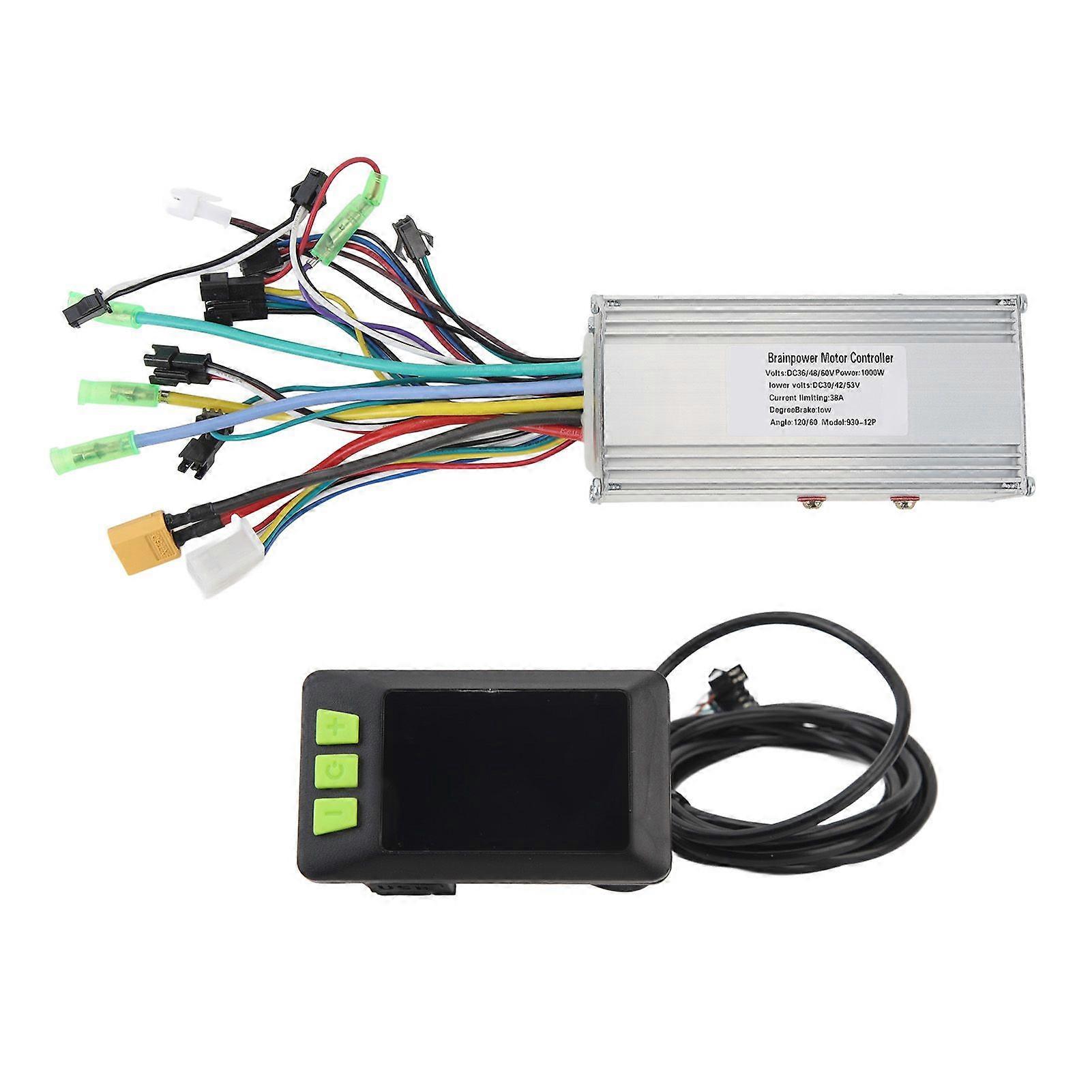 36V 48V 60V 1000W 38A 3 Mode Sine Wave Brushless Motor Controller 930 LCD Display Kit Electric Bike Bicycle Scooter Brushless Motor Controller KitYMQX