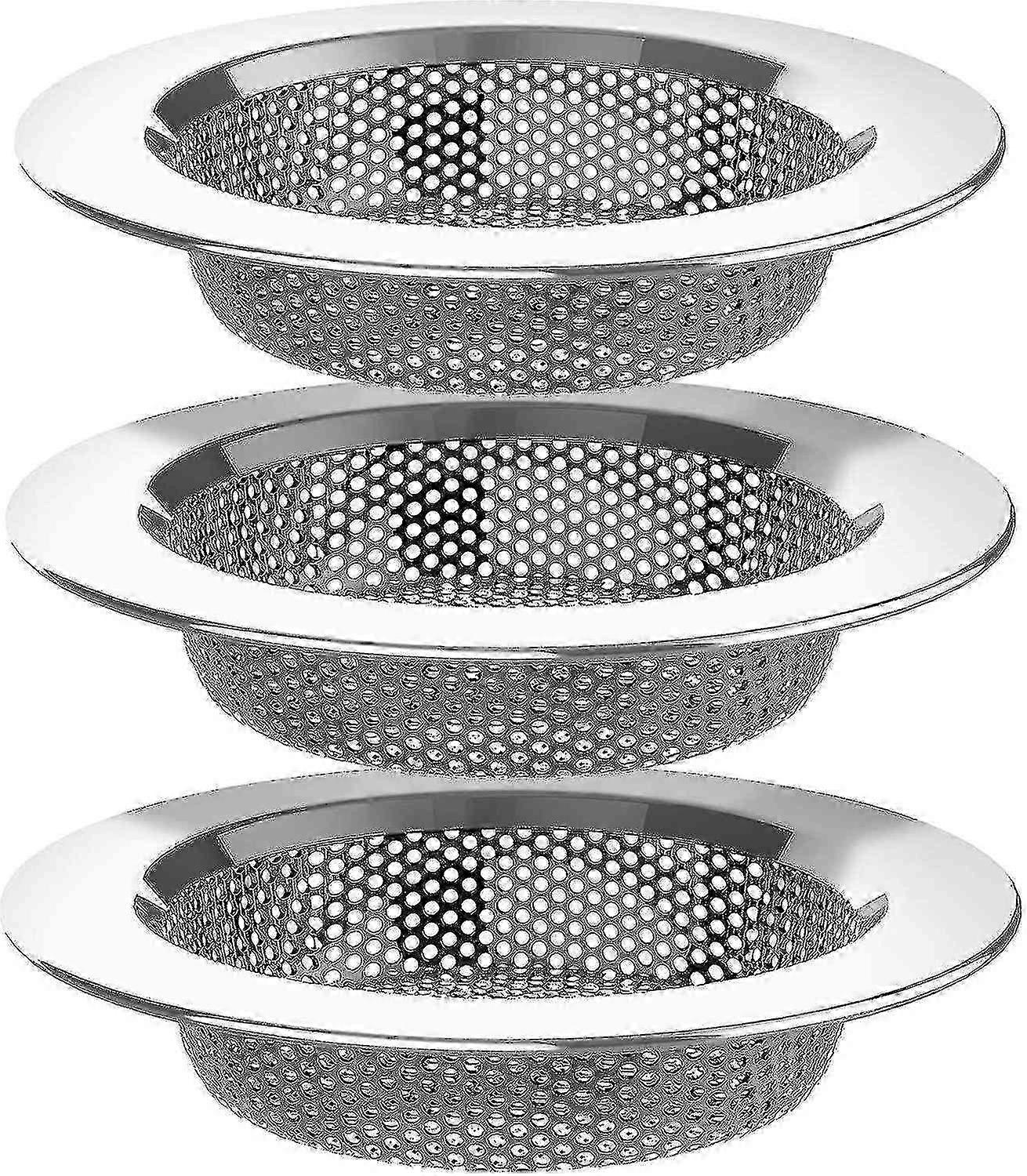 Kitchen Sink Strainer, Stainless Steel Sink Drain Strainer, Dishwasher Safe, 3 Pack kit