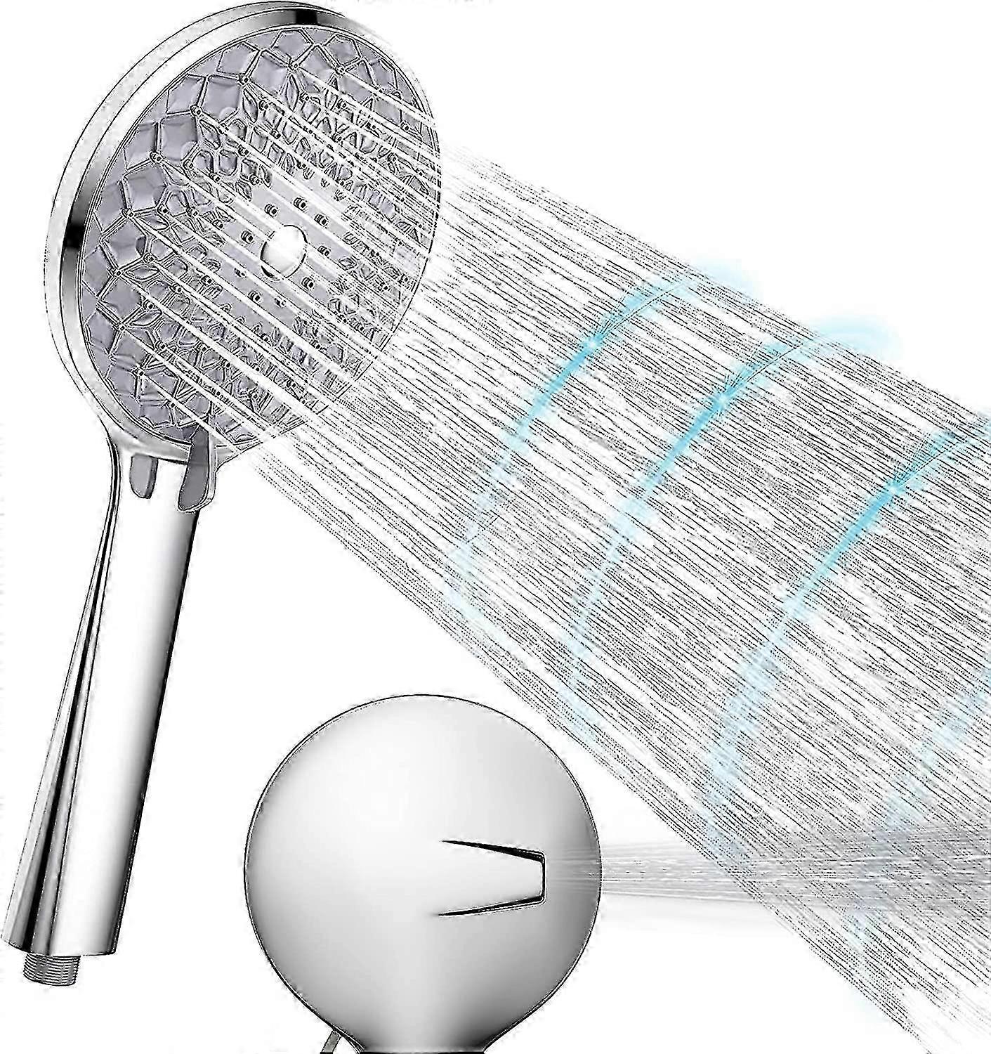 High Pressure Shower Head with 6 Sprays, Universal Handheld 8