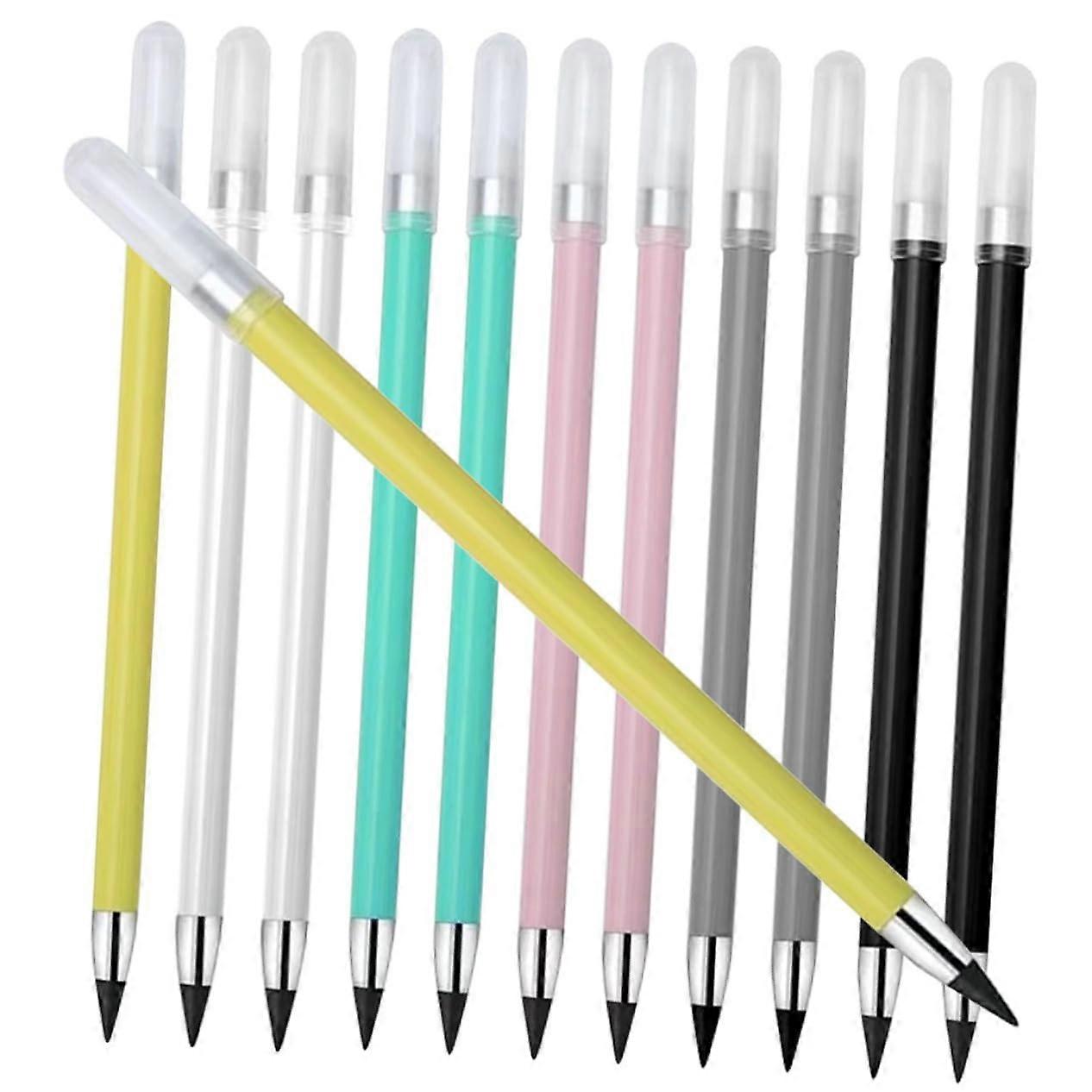 12 pieces of pencils, inkless, lightweight writing and drawing pencils for notes, sketches, and creative work.