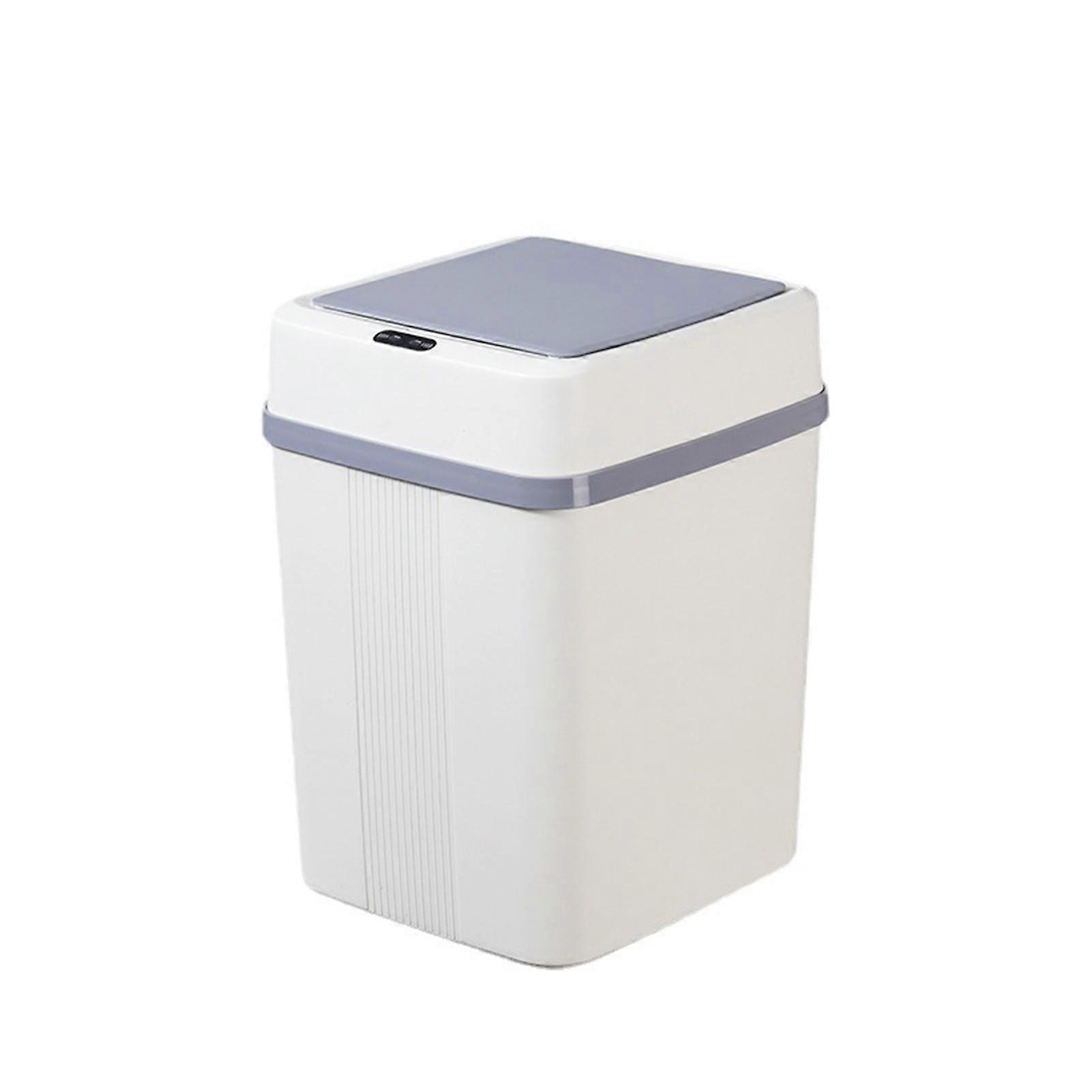 Trash Can 12L Smart Sensor Stable Dealing Cover Simple Style Automatic Touchless Garbage Bin for Home