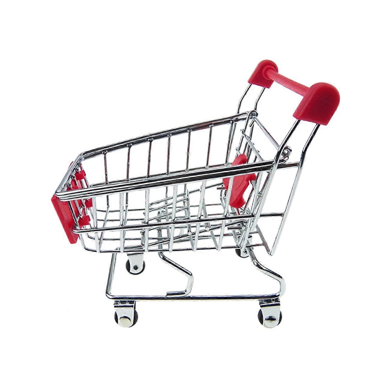 Mini Shopping Trolley for Shopping Trolley, Metal, Galvanised, for Role Play, Random Colours for Creative Play Hours and Vegetable Transport