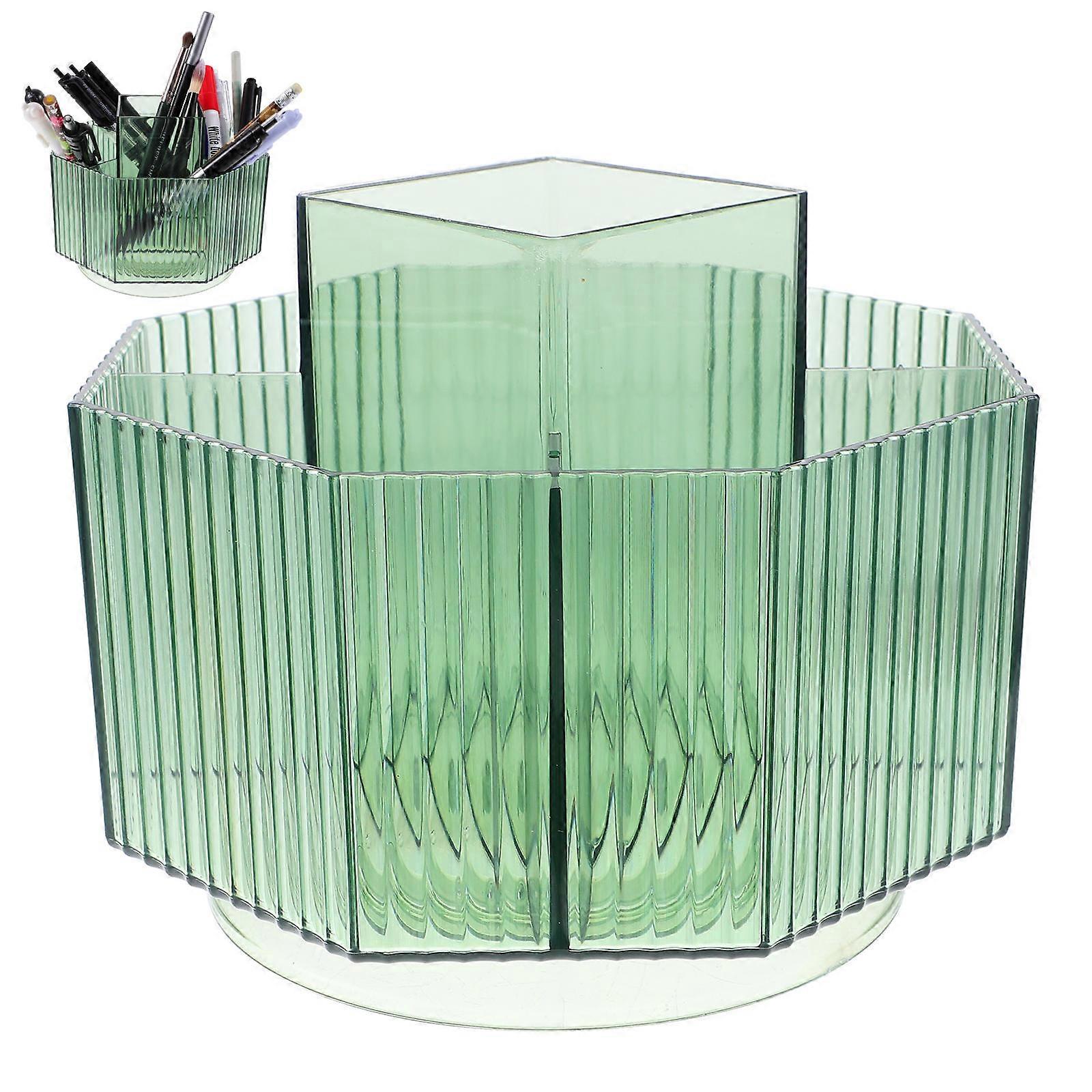 Pen Organizer For Desk Rotatable Pen Container For Workers And Students 14.5X14.5X12.5CM PET Organizing Pens