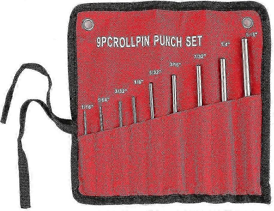 9pcs Steel Pin Punch Set, Durable Mechanical Hand Tool