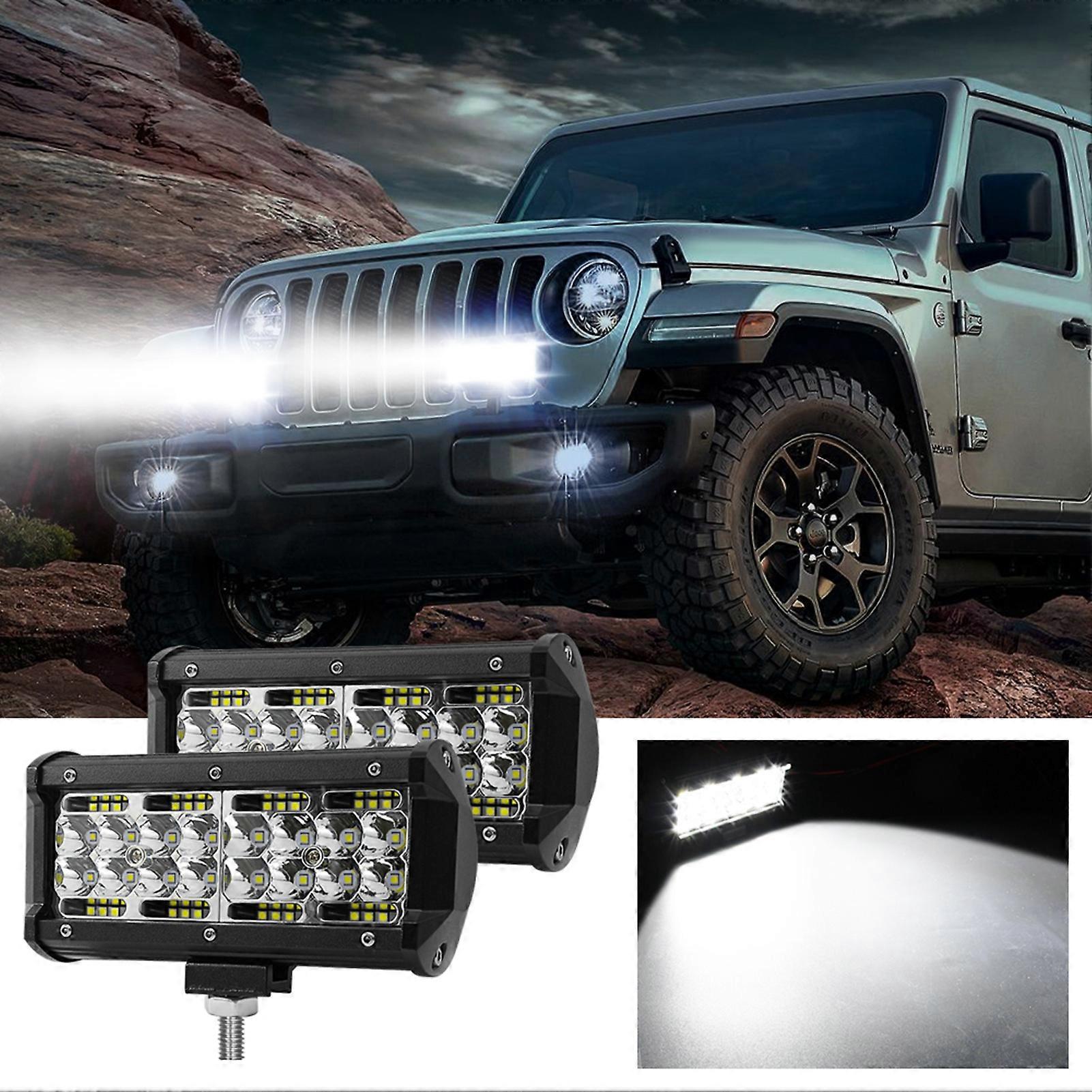 LED work light bars for Jeep with spot & flood combo beam (2 pack)