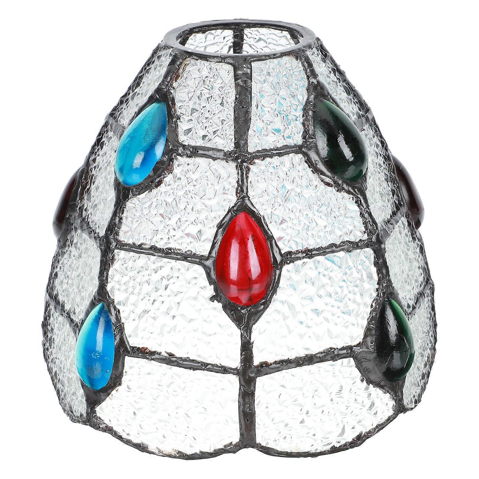 Retro Stained Glass Shade Dust Prevention Home Decor Enthusiasts 1Pc