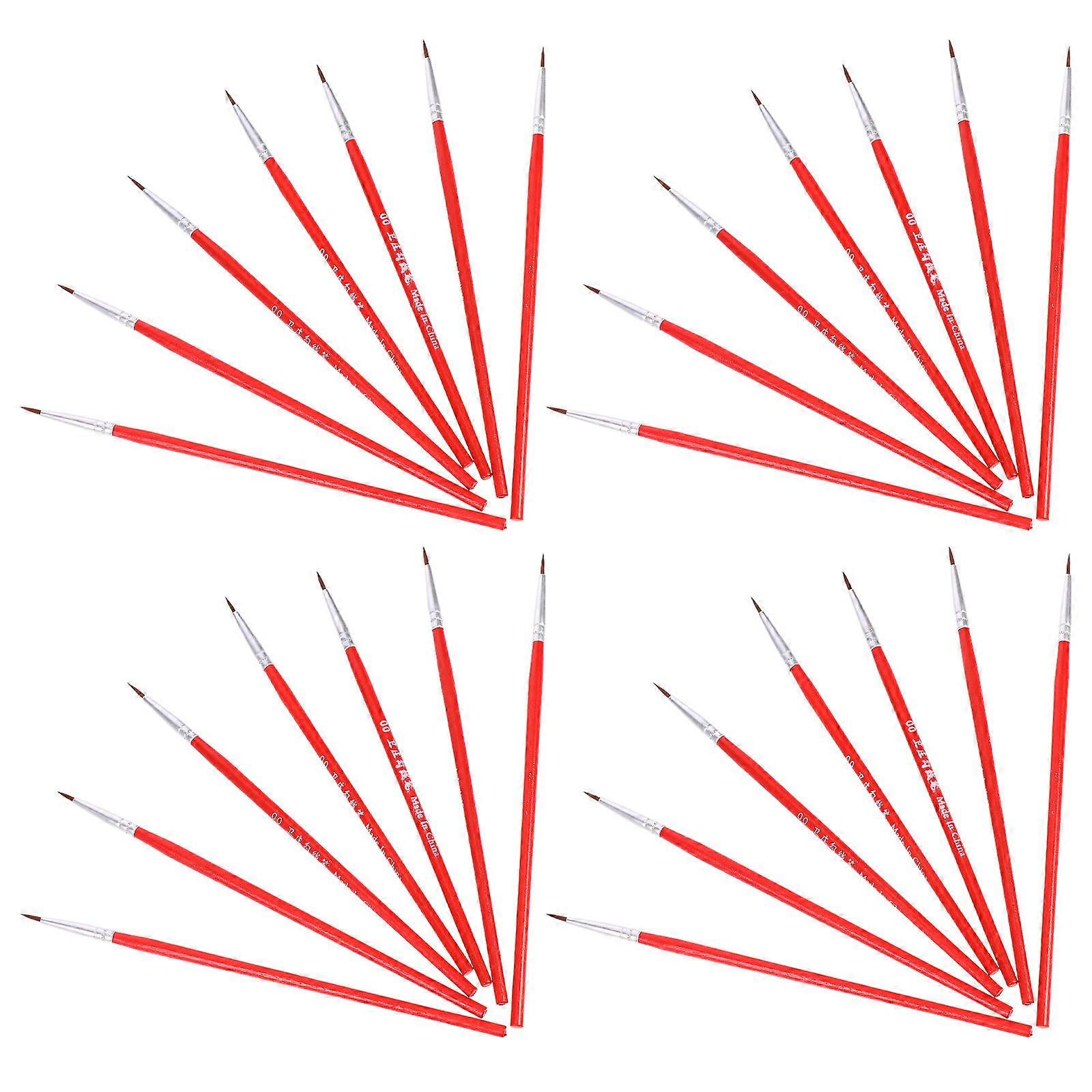 Craft Painting Brush Set Nylon for Model Painting 16X0.3cm Red Suitable for Artists 100Pcs