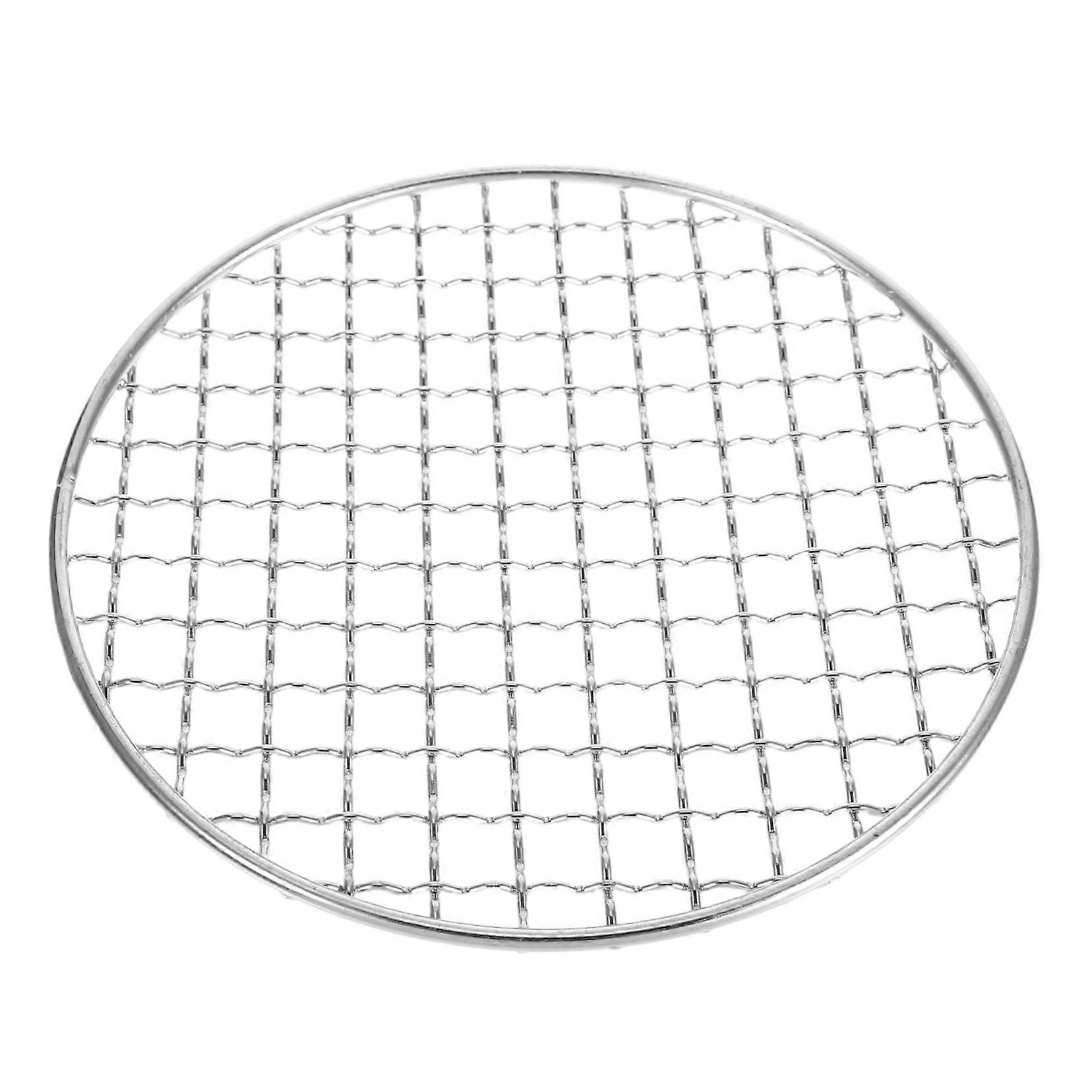 BBQ Grid Oven Baking Net Grill Rack Stainless Steel Round Grill Net