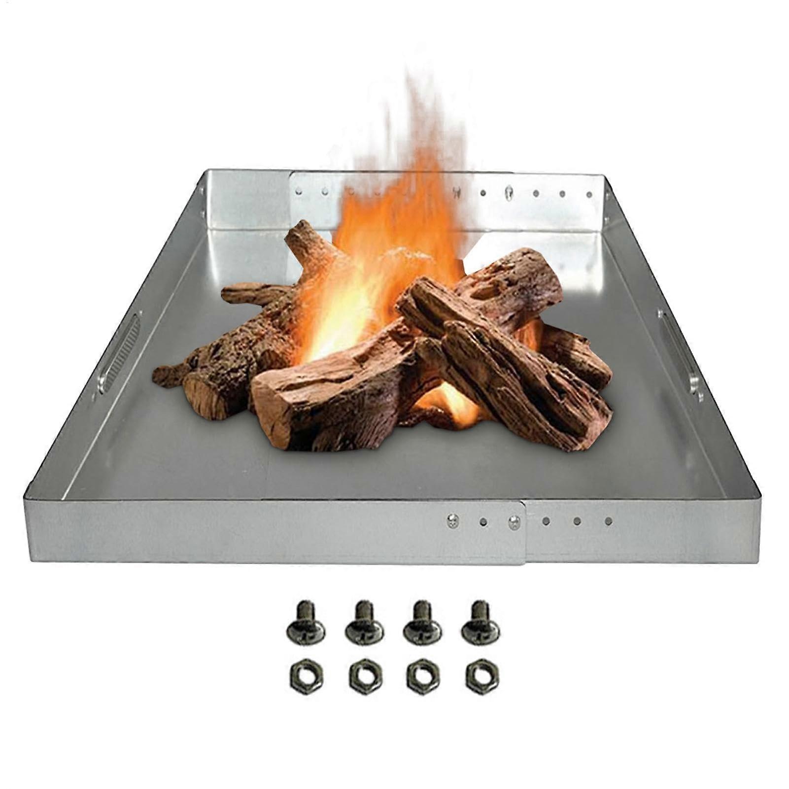 Adjustable Fireplace Bowl, Fireplace Scraper Pan Steel Mesh Ash Ember Holder with Screw Pack Adjustable Collection Tool, Rust Resistant