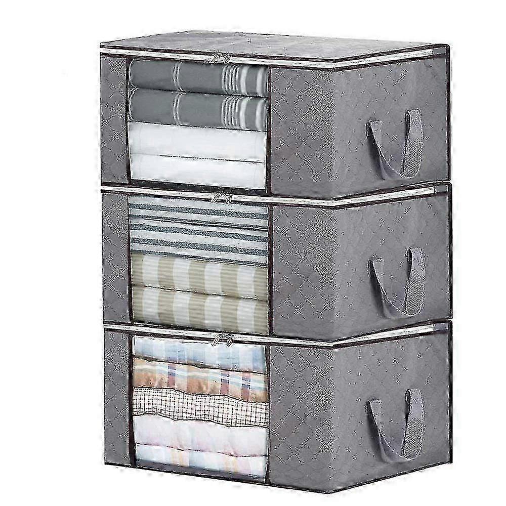 Storage Bag Foldable Storage Boxes, Large Durable for Bedding, Clothes, Blankets, Pillows Quilt Season Items Storage