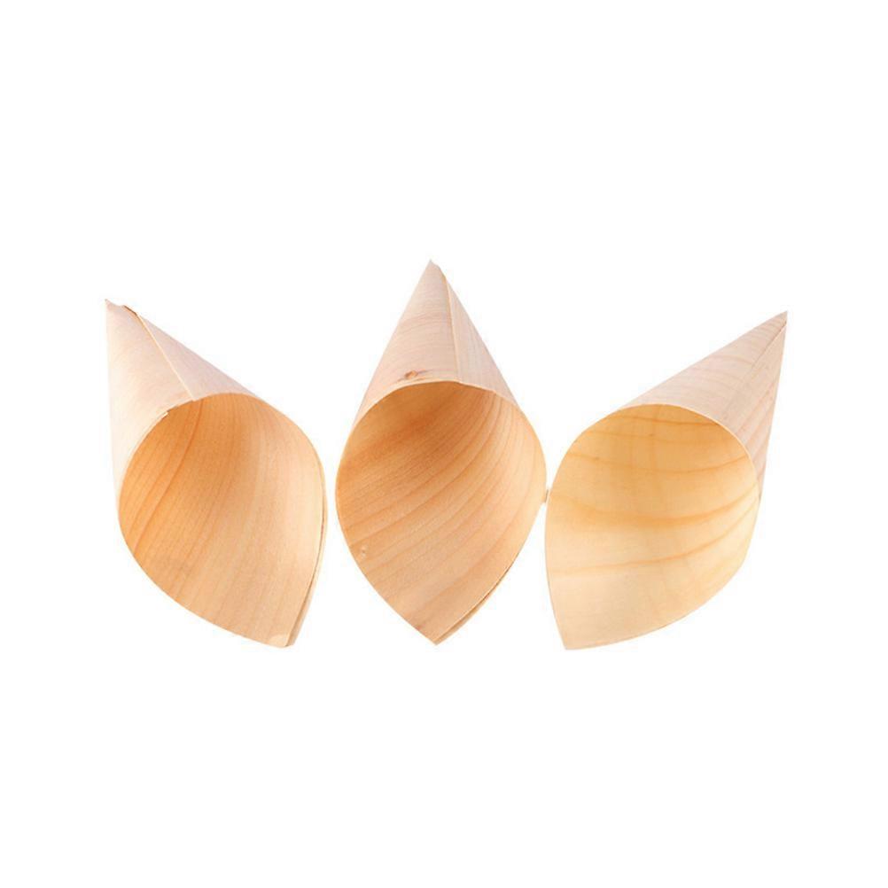 25pcs Beige Disposable Ice Cream Cone Cups for Food Holding Events Synthetic