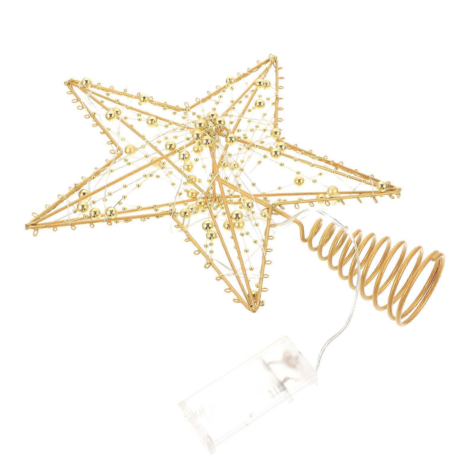 Star Design Tree Topper Plastic And Electrical Components Tree Decoration 30X25CM Banquet Decoration 1Pack