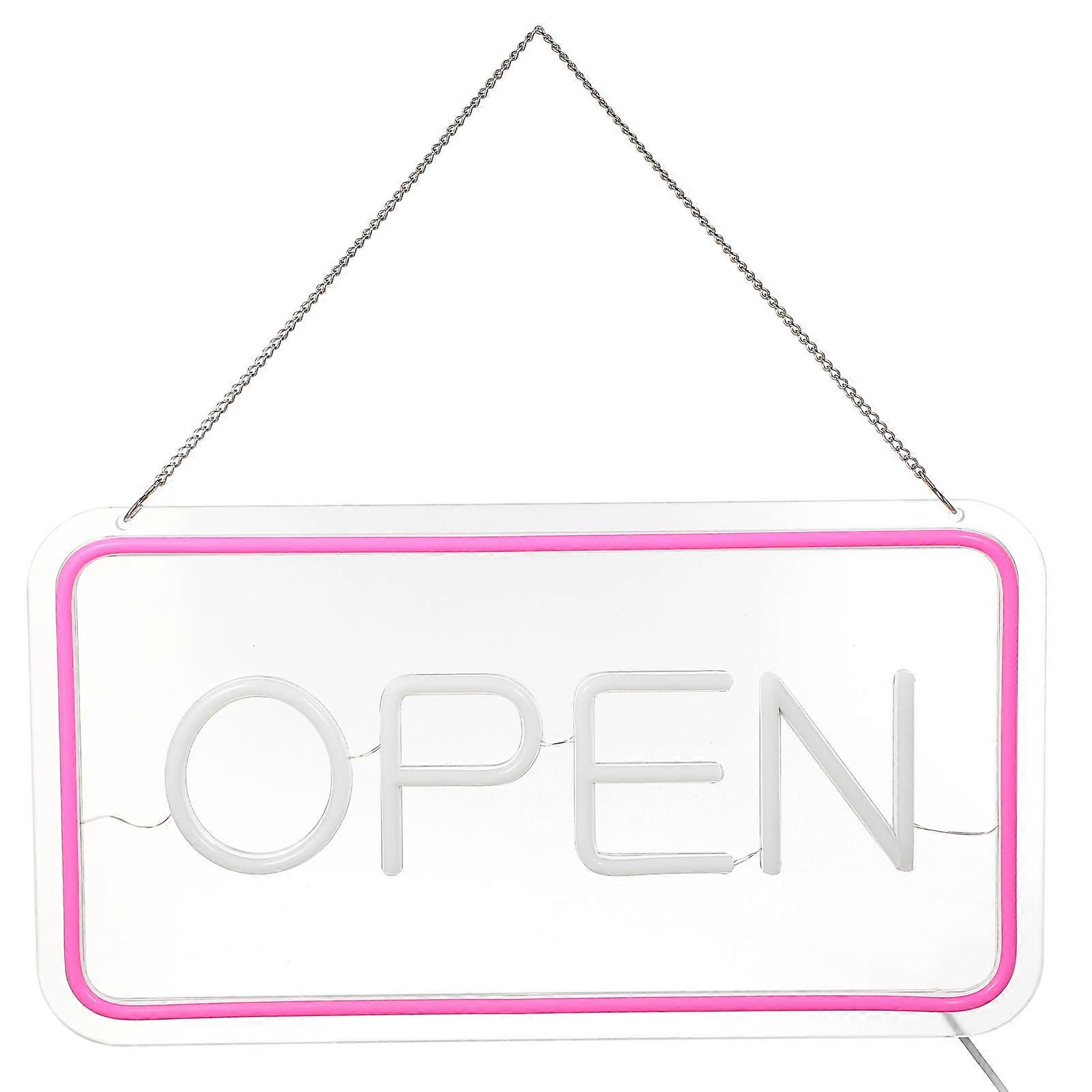 LED Open Sign Decoration Stylish Neon Lighted Store Sign with USB Power, Eye Catching Wall & Window Display for Shops & Businesses