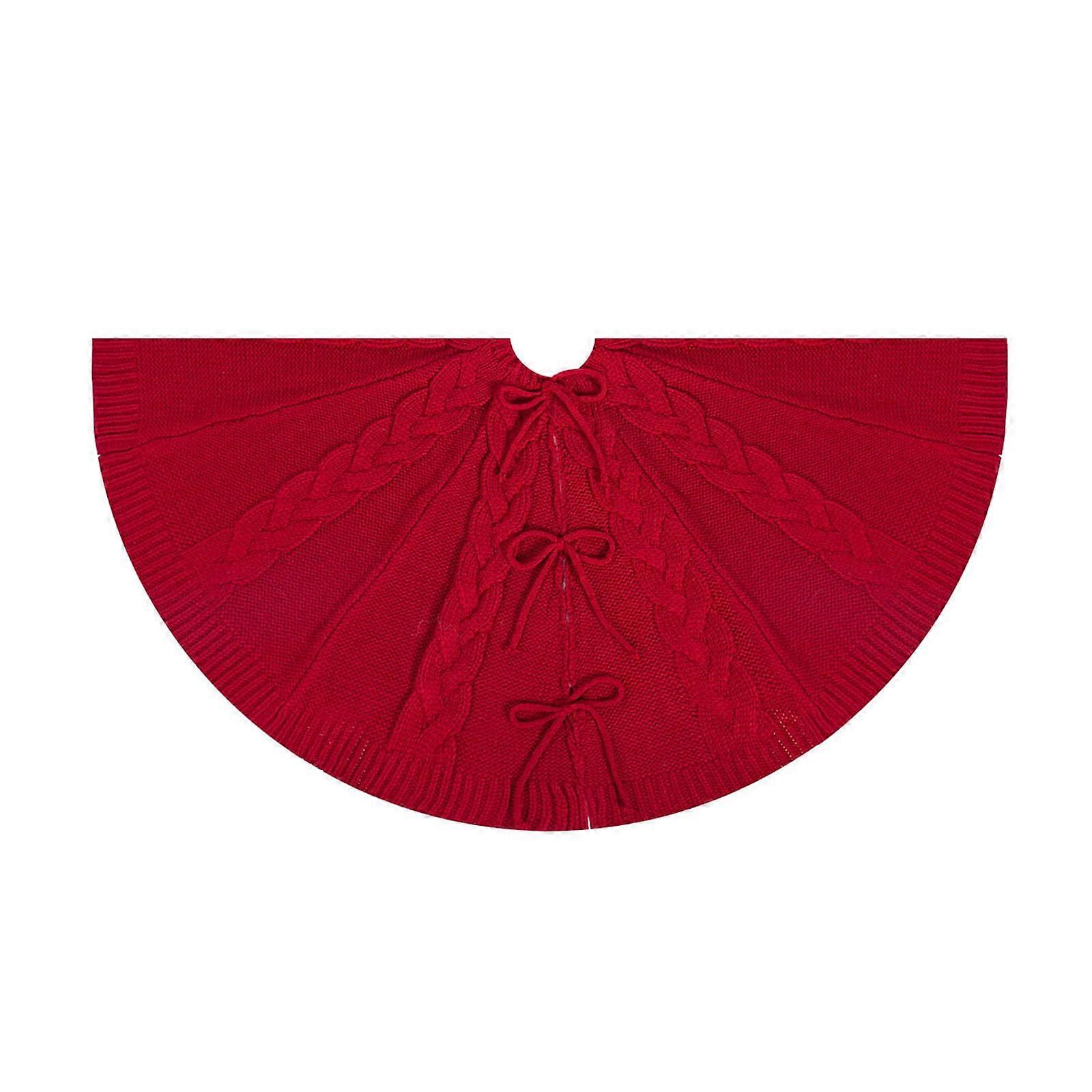 Round Christmas tree skirt, decorative mat, elegant, knitted, festive tree base cover, stylish holiday decoration for home Ref: 9095