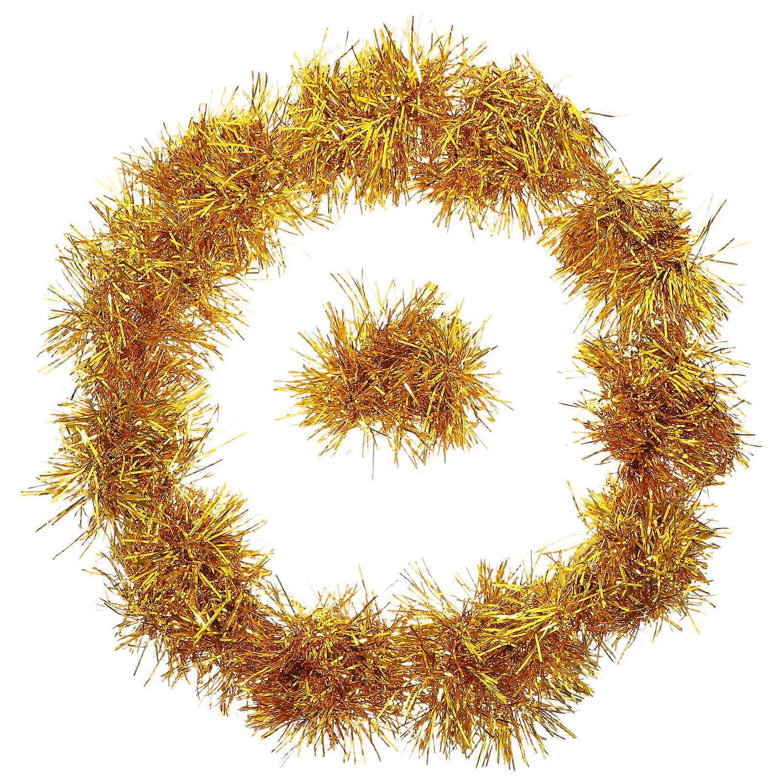 Golden Cheerleading Pom Poms Plastic Material for Decoration with Stretchy Band 12 Pieces