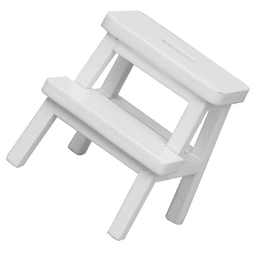 Miniature Wooden Step Stool for Dollhouse Mini Decorations