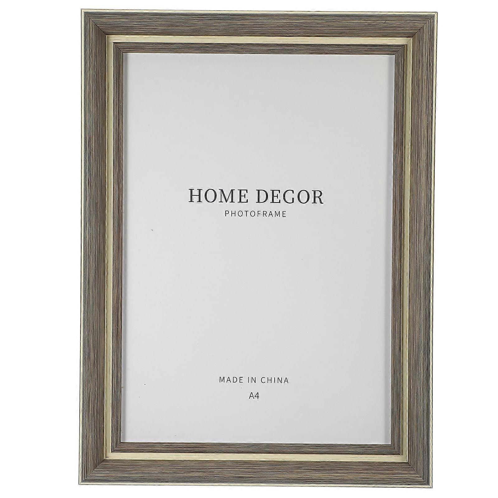 Hanging Frame Wooden Photo Frame For Home Decoration Light Brown Rectangular 1Set