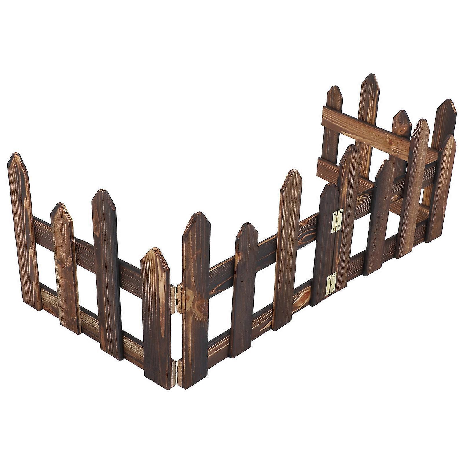 Decorative Garden Fence Solid Wood Flowerbed Edging Outdoor Plants Simple And Elegant Design 120.00X24.00X1.50Cm 1Set