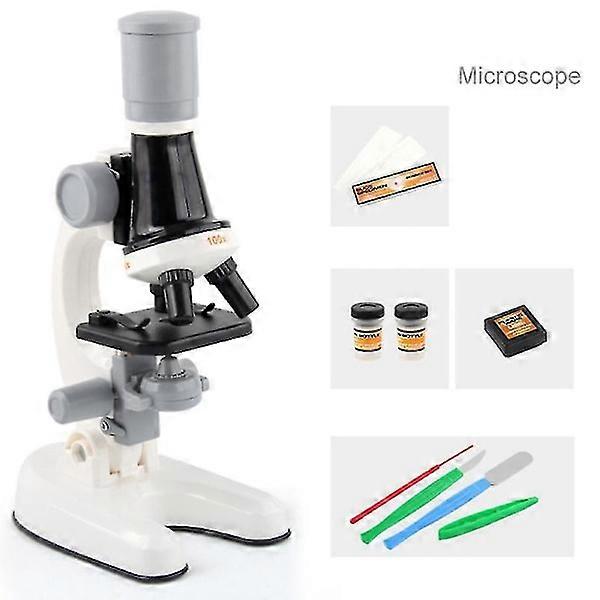 1 Toy Microscope Children's Science Experiment Costume Microscope Science Teaching Toy (White)