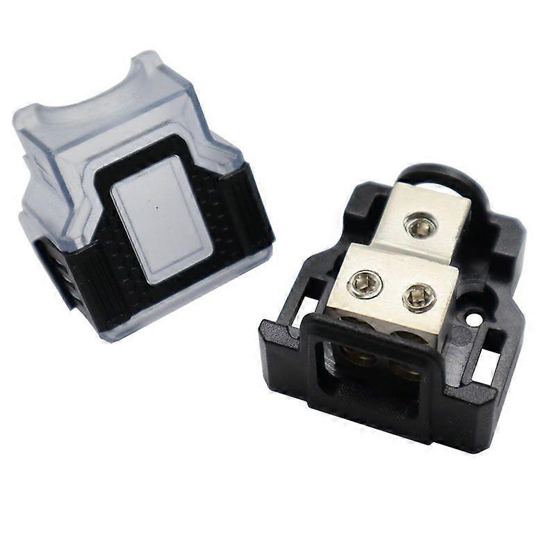 Car Audio Power Distribution Block: 2-Way Ground Distributor Block for Auto Amplifier System - Amp Ground Splitter Box for Vehicle Stereo Amplifier