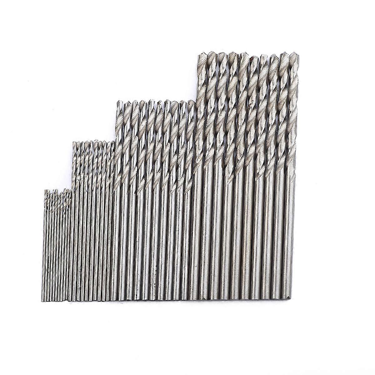 HighSpeed Steel HSS Drill Bit Set 40pcs for Wood Plastic Metal with Fine Precision Sizes 0.5mm to 2mm Silver