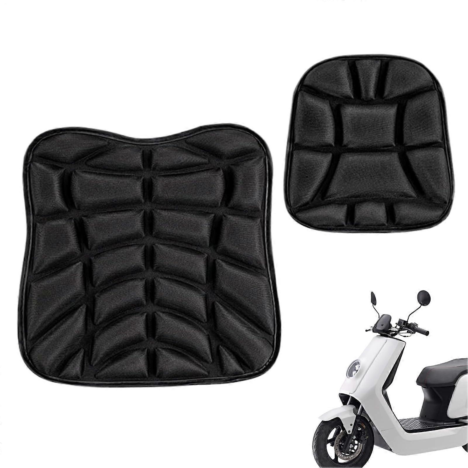 Motorcycle Passenger Seat Cushion - PU Sozius Pad, High Elastic Retro Style, Universal Fit For Comfort And Support
