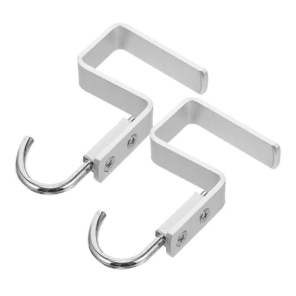 湾曲したフックテーブルハンガー2Pcsシルバーアルミニウム合金は、オフィスワーカーのための滑りを防ぎます