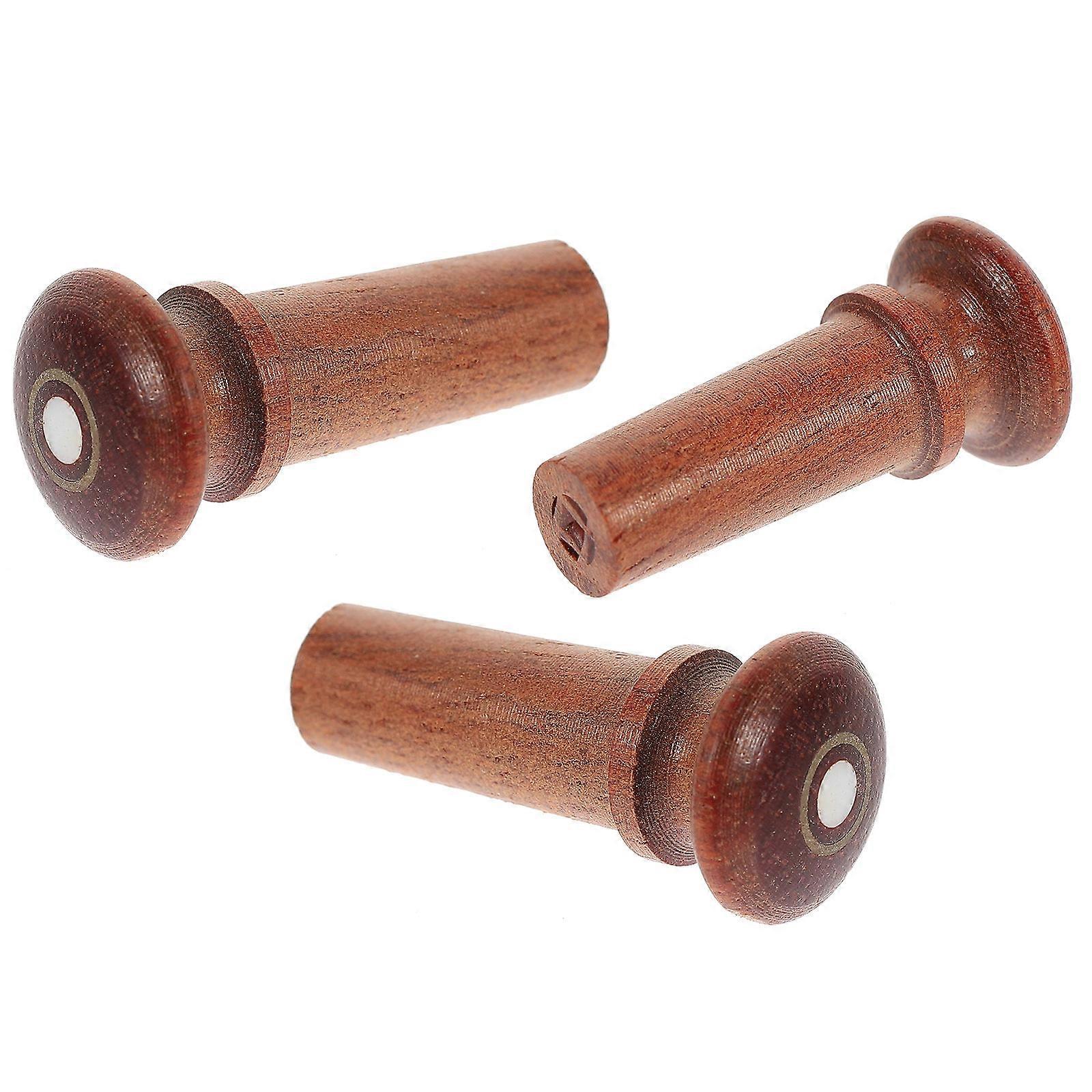 Violin Parts Classic Design Cylindrical Violin Tailpiece End Pin Light Brown 2.50X1.40X1.40CM 3Pcs