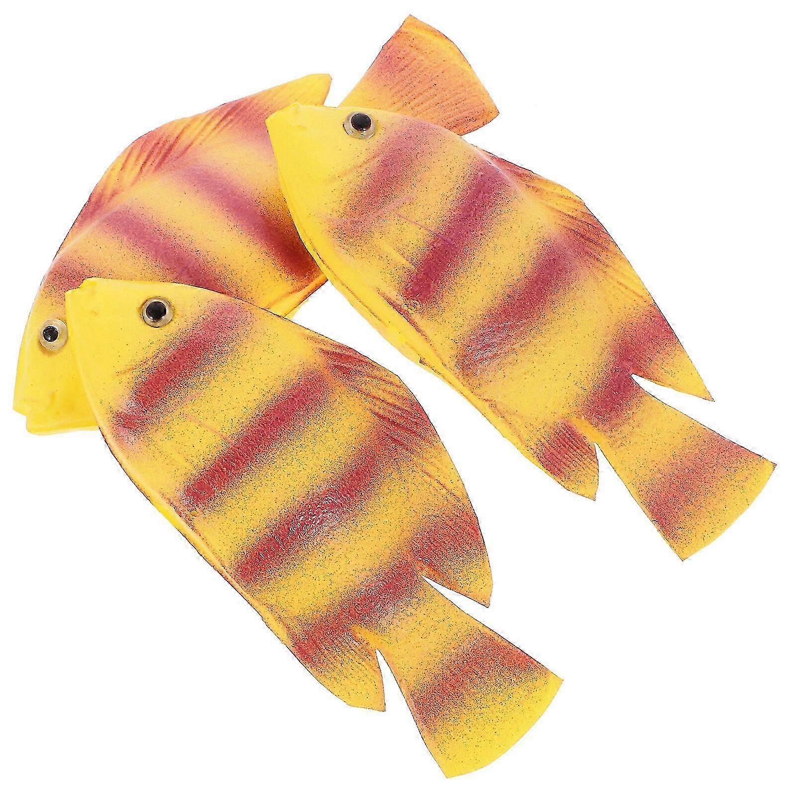 3pcs Striped Fish Model Simulation Fish Model PU Underwater Fish Artificial Fish