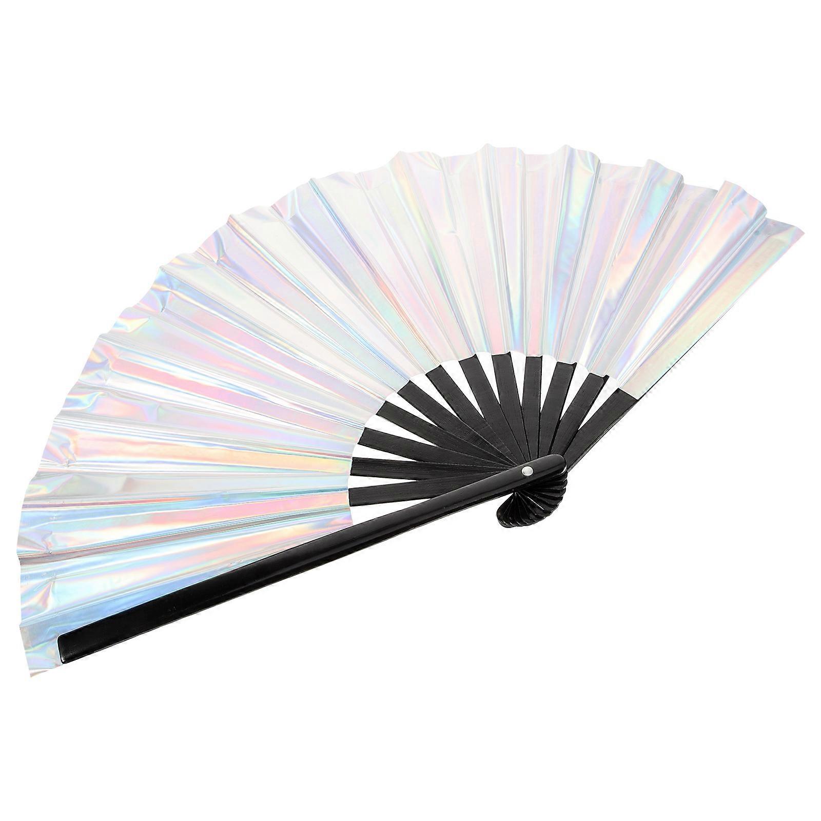 Elegant Folding Hand Fan for Daily Use Made with PVC and Bamboo Materials Multi Color